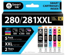 Cartuchos de tinta Smart Ink compatíveis com Canon 281 280 (pacote com 5)