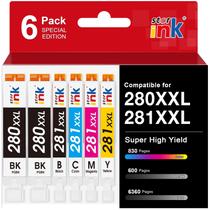 Cartuchos de tinta st @r Ink compatíveis com Canon 280 281 (pacote com 6) Cartuchos de tinta st @r Ink compatíveis com Canon 280 281 (pacote com 6)