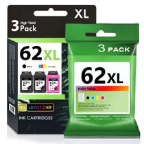 Cartuchos de Tinta TANFENJR 62XL Preto e Tricolor, Kit com 3 Unidades Cartuchos de Tinta TANFENJR 62XL Preto e Tricolor, Kit com 3 Unidades