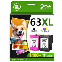 Cartuchos de tinta TECKKIN 63XL pretos e coloridos para HP 63