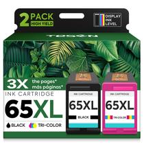 Cartuchos de tinta TESEN 65XL Preto e Tricolor, kit com 2 unidades Cartuchos de tinta TESEN 65XL Preto e Tricolor, kit com 2 unidades