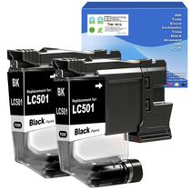 Cartuchos de tinta TONTINTA LC501BK 2 pretos 250 páginas Cartuchos de tinta TONTINTA LC501BK 2 pretos 250 páginas