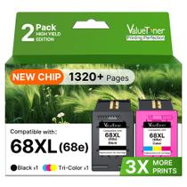 Cartuchos de Tinta Valuetoner 68XL Preto e Tricolor Kit com 2 Cartuchos de Tinta Valuetoner 68XL Preto e Tricolor Kit com 2