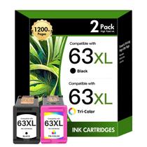 Cartuchos de Tinta VICTONER 63XL Preto e Tricolor Kit com 2