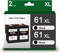 Cartuchos de tinta VINKVINK 61XL pretos, pacote com 2 cartuchos para HP 61 XL Cartuchos de tinta VINKVINK 61XL pretos, pacote com 2 cartuchos para HP 61 XL