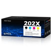 Cartuchos de toner HUIMAZJIA 202X, pacote com 4 cartuchos de toner de alto rendimento para HP Cartuchos de toner HUIMAZJIA 202X, pacote com 4 cartuchos de toner de alto rendimento para HP