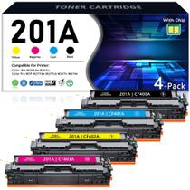 Cartuchos de toner MANDBOY 201A, kit com 4 unidades, preto, ciano, magenta e amarelo
