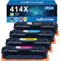Cartuchos de toner MyCartridge 414X, pacote com 4, alto rendimento para HP
