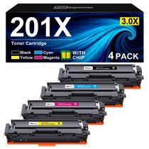 Cartuchos de toner PrintImpression 201X High Yield, pacote com 4