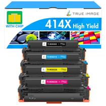 Cartuchos de toner TRUE IMAGE 414X, pacote com 4, alto rendimento para HP