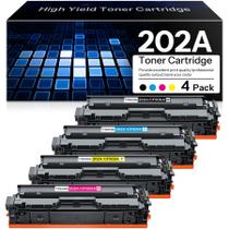 Cartuchos de toner Vauodn 202A de alto rendimento, kit com 4 unidades