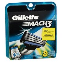 Cartuchos Gillette Mach3 - Pacote com 4 Unidades (8 Cartuchos no Total)