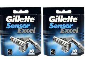 Cartuchos Gillette Sensor Excel - Pacote com 20 Unidades