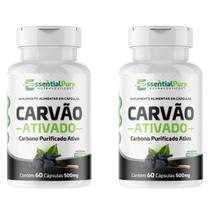 Carvão Carbono Ativo Vegetal 120 Cápsulas 500mg Purificado Natural Carvão Carbono Ativo Vegetal 120 Cápsulas 500mg Purificado Natural