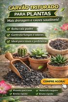 Carvao triturado para substratos e plantas 500grs