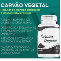 Carvão Vegetal Ativado 120 Cápsulas 500mg Natural alta Concentração