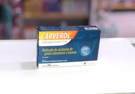 Carvão Vegetal Ativado Antigases e Antitóxico Carverol 250mg com 20 comprimidos