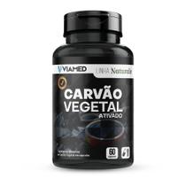 Carvão Vegetal Ativado Puro Suplemento Alimentar Legitimo Viamed Mineral Pó Original 60 Cápsulas 500mg