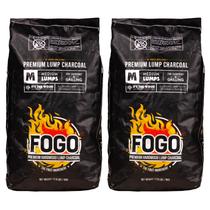 Carvão Vegetal Premium de Madeira Dura FOGO 8 kg, 2 Unidades