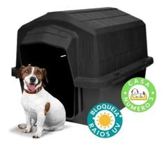 Casa 3 para cachorro casinha caes media plastico desmontavel resistente alvorada superinjet pets-preto