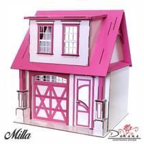 Casa Bonecas Escala Barbie Com Garagem Milla Sonhos Darama