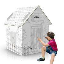 Casa Brinquedo Infantil Papelão Colorir Presente Menina Menino Criança 3 4 5 anos Casa Pintar Desenhar - Eu amo Papelão