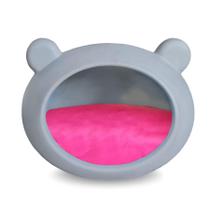 Casa Cachorro E Gato Cinza Almofada Dupla Face Rosa/Bege P