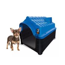 Casa Cachorro Pequeno Raça N1 Plástico Desmontável Azul