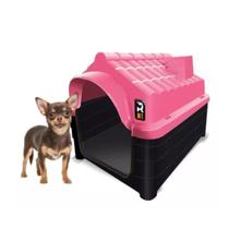 Casa Cachorro Pequeno Raça N1 Plástico Desmontável Rosa