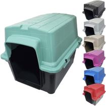 Casa Casinha Cachorro Cães Plástico Raças Porte Pequeno 2 em 1 N3 Azul Furacão Pet