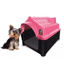 Casa Casinha Cachorro Plástica Desmontável N2 Pequeno Rosa