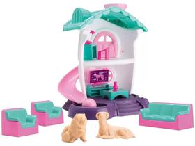 Casa / casinha clinica center pet com 2 cachorros + acessorios na caixa - samba toys