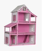 Casa Casinha de Boneca Pintada Madeira Mdf + 25 Móveis