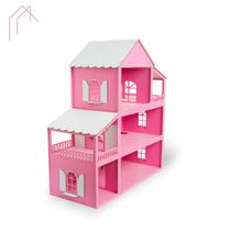 Casa Casinha De Bonecas 3 Andares Rosa Pink + Móveis