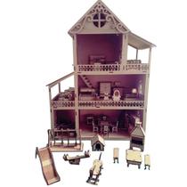 Casa Casinha para Boneca Polly Lol - 60 cm - Com Móveis - Kits e Gifts