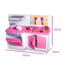 Casa Cristal Mini Cozinha Faz de Conta Fogão Comidinhas Acessorios Divertidos Brinquedo Infantil