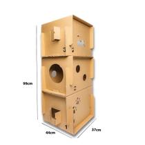 Casa de 3 Andares para Gatos E3 Pets - Torre de Papelão Ecológico Casa de 3 Andares para Gatos E3 Pets - Torre de Papelão Ecológico