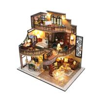 Casa de Boneca 3D de Madeira - Kit de Quebra-Cabeça para Montar