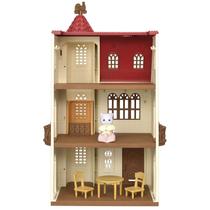 Casa de Boneca Calico Critters com Torre e Telhado Vermelho - Inclui Figura