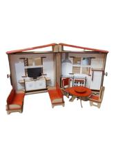 Casa de Boneca Miniatura Madeira Zastras Brinquedo Educativo Casa de Boneca Miniatura Madeira Zastras Brinquedo Educativo