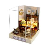 Casa de Bonecas de Madeira 3D DIY - Kit de Modelo em Miniatura Coffee para Crianças