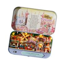 Casa de Bonecas de Madeira DIY para Meninas - Kit de Montagem de Teatro em Miniatura