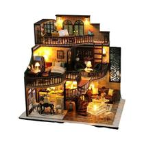 Casa De Bonecas De Madeira, Kit De Montagem De Quebra-Cabeça 3D Com Móveis E Luz Para Decoração De