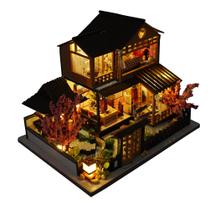 Casa de bonecas DIY TOPBSFARNY Villa japonesa em miniatura de madeira