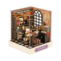 Casa de Bonecas em Miniatura de Madeira 3D DIY - Kit com Móveis
