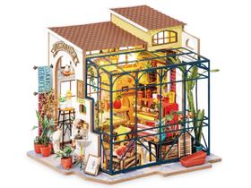 Casa de bonecas em miniatura Rolife Emilys Flower Shop com LED Casa de bonecas em miniatura Rolife Emilys Flower Shop com LED