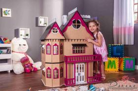 Casa de bonecas escala barbie modelo emily eco - darama