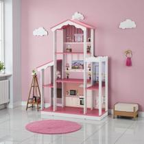 Casa de Bonecas Infantil Completa Modelo Branco Rosa para Quarto Branco Rosa de Casa Casa de Bonecas Infantil Completa Modelo Branco Rosa para Quarto Branco Rosa de Casa