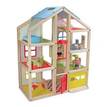 Casa de Bonecas Melissa & Doug Hi-Rise de Madeira - com 15 Móveis