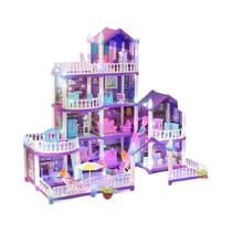Casa De Bonecas Musical 3D DIY Para Crianças, Conjunto De Montagem De Villa Castelo Dos Sonhos Da